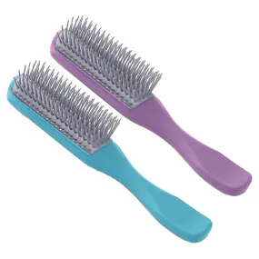 Urbane Home Hair Brush | Flexible Bristles Brush | Hair Brush with Paddle | Straightens & Detangles Hair Brush | Suitable For All Hair Types | Hair Brush Styling Hair | Set of 2 | Purple & Blue