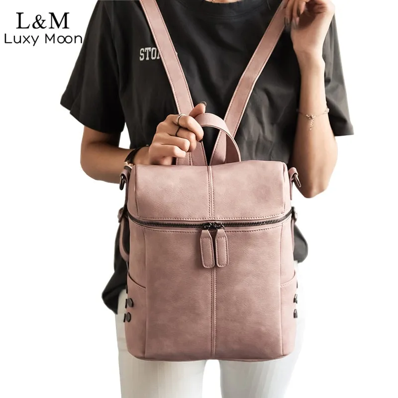 Women Simple Style Fashion Vintage Leather Shoulder Bag