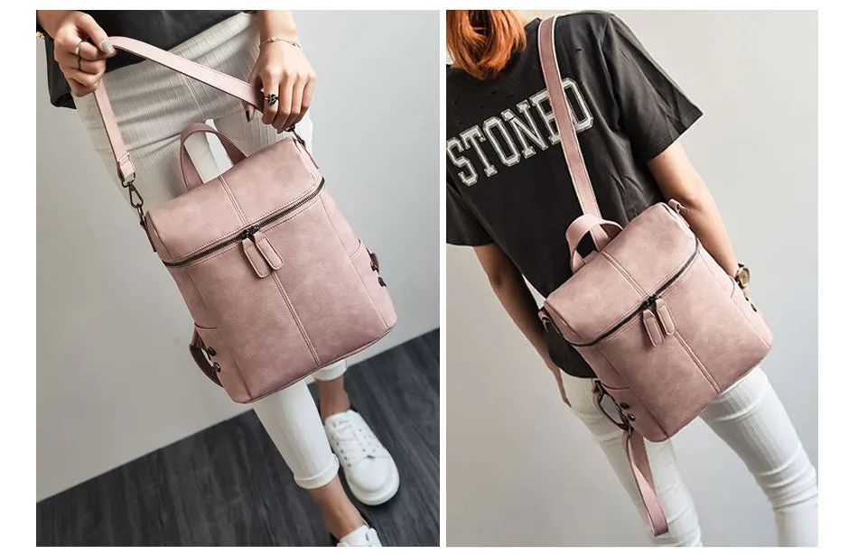 Women Simple Style Fashion Vintage Leather Shoulder Bag