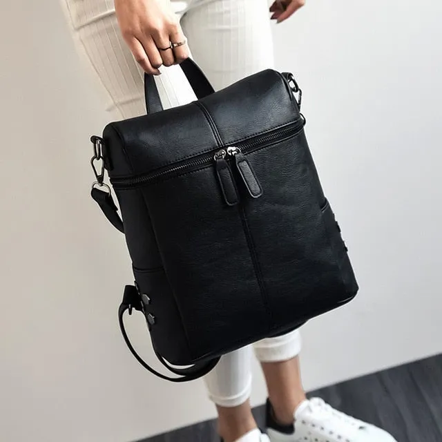 Women Simple Style Fashion Vintage Leather Shoulder Bag