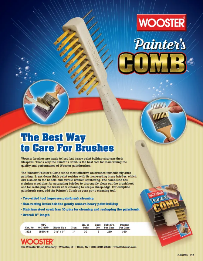 Wooster Painters Comb - Keeping Your Brushes In Premium Condition